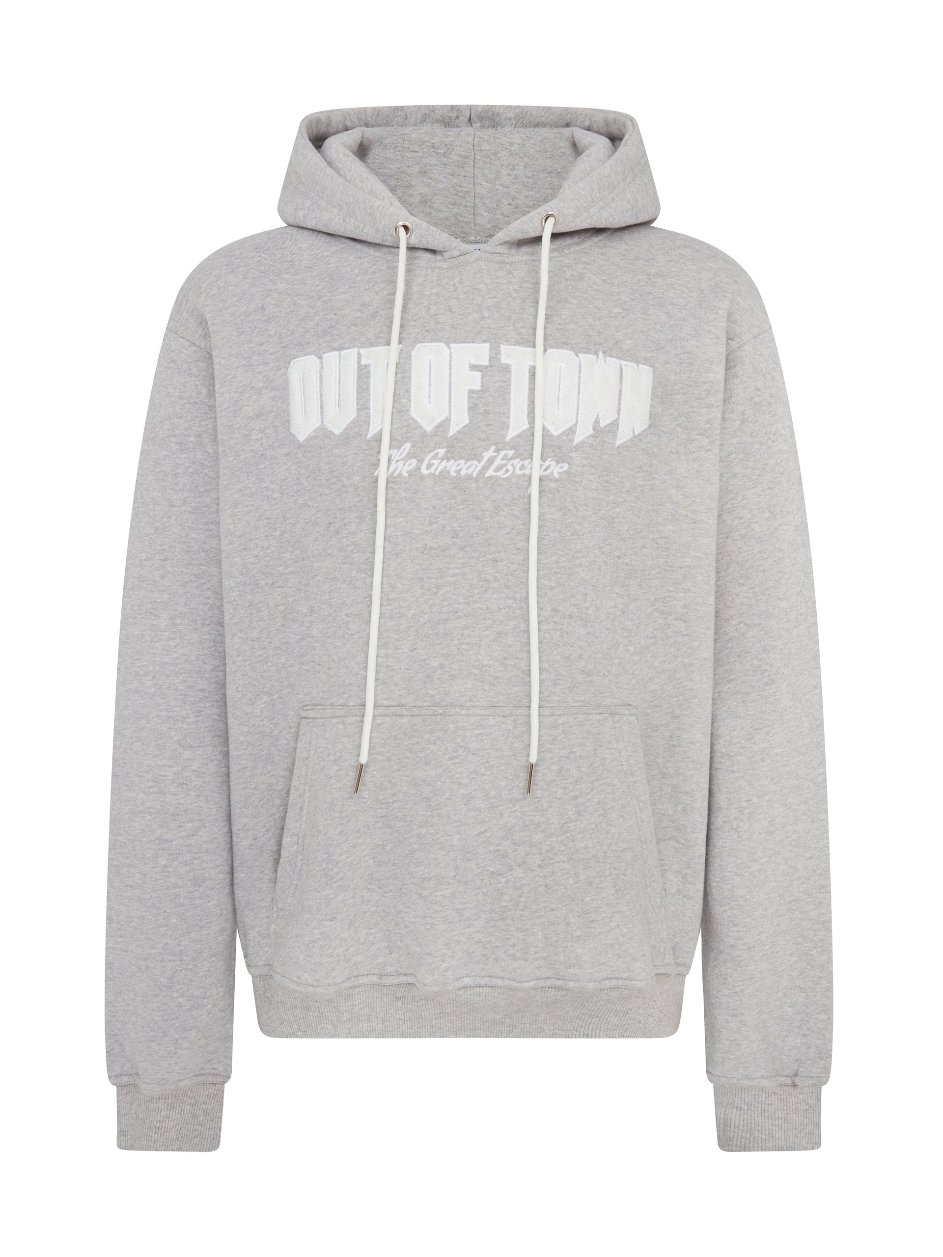 'The Great Escape' Embroidered hoodie grey & white